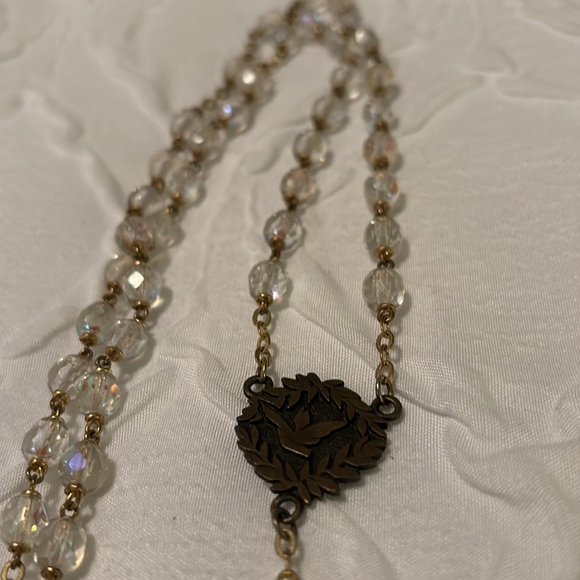 INRI Our Lady of the Snows Clear Multi-Faceted Rosary Beads - Picture 4 of 6